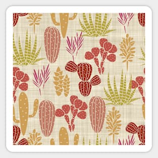 Cactus Garden Brown and Gold Sticker